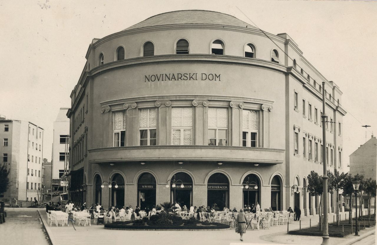 Restoran Novinarski dom, Perkovčeva ulica  Savska cesta, oko 1935. godine